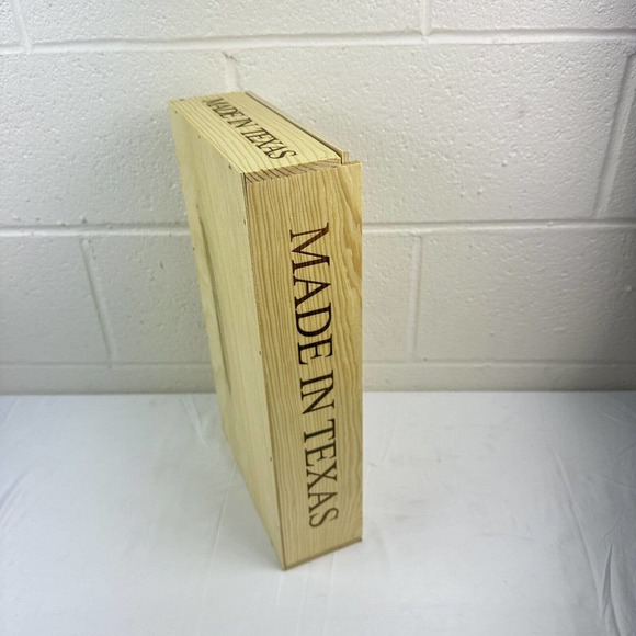Made in Texas Pride Wooden Gift Box Keepsake Storage Goode BBQ 16.5x9x3.5 Tall - Picture 2 of 6